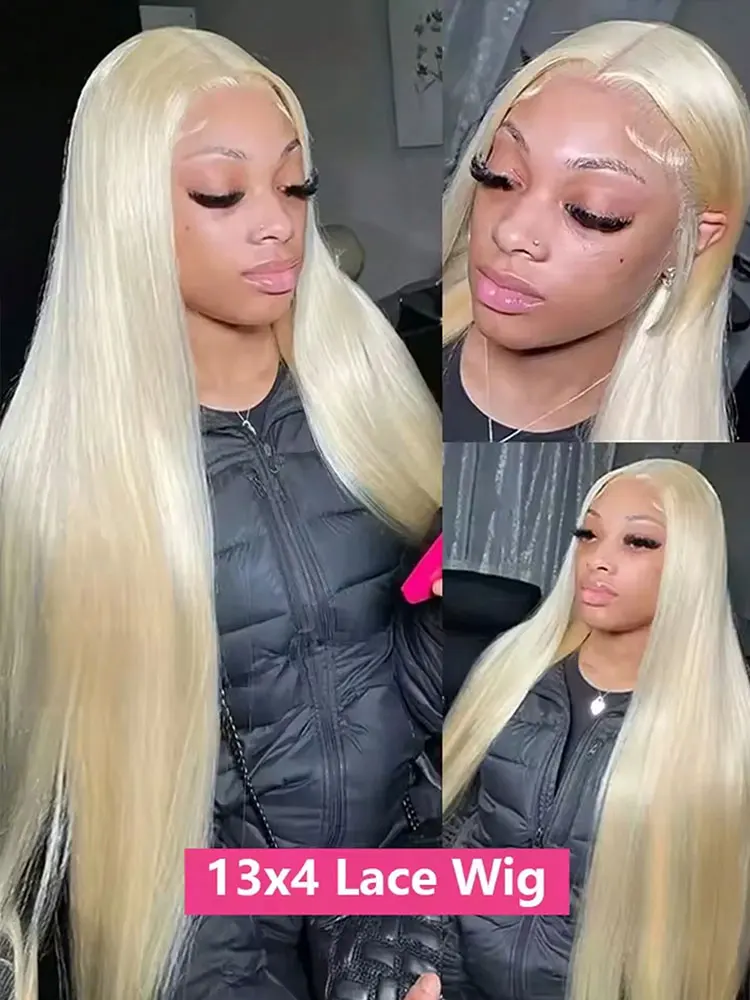 250% 34 pollici 613 parrucca anteriore in pizzo dritto capelli umani 13x4HD pizzo trasparente parrucca bionda brasiliana al 100% pre-pizzicata con i capelli del bambino