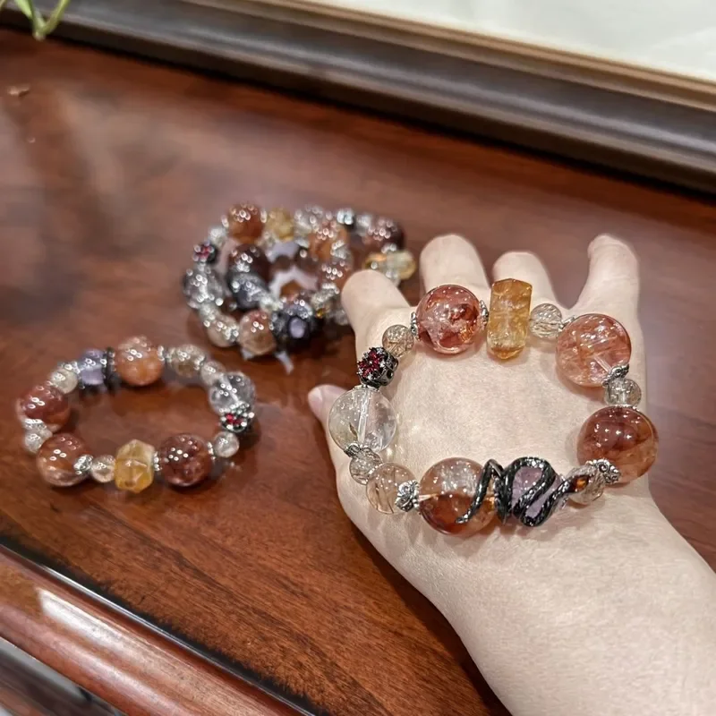 for Natural Crystal Good Luck Red Glue Lucky Design Bracelet Citrine Energy Bracelet