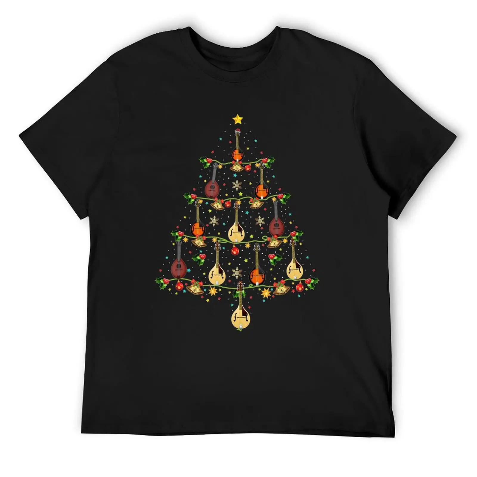 

Mandolin Music Lover Xmas Mandolin Christmas Tree T-Shirt blacks cotton man t-shirts plus size clothes T-shirts for men cotton
