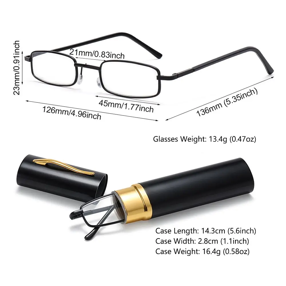 Portable Reading Glasses Men Women Ultra-thin Mini Anti-blue light Presbyopia Eyeglasses with Box Computer Glasses +1.0~4.0