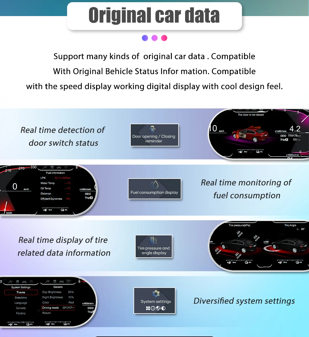 Auto digitales Armaturen brett für BMW 1 2er f20 f52 f22 x1 f48 f49 x2 f39 LCD-Panel Tachometer virtuelles Cockpit Instrumenten cluster – Detail 12