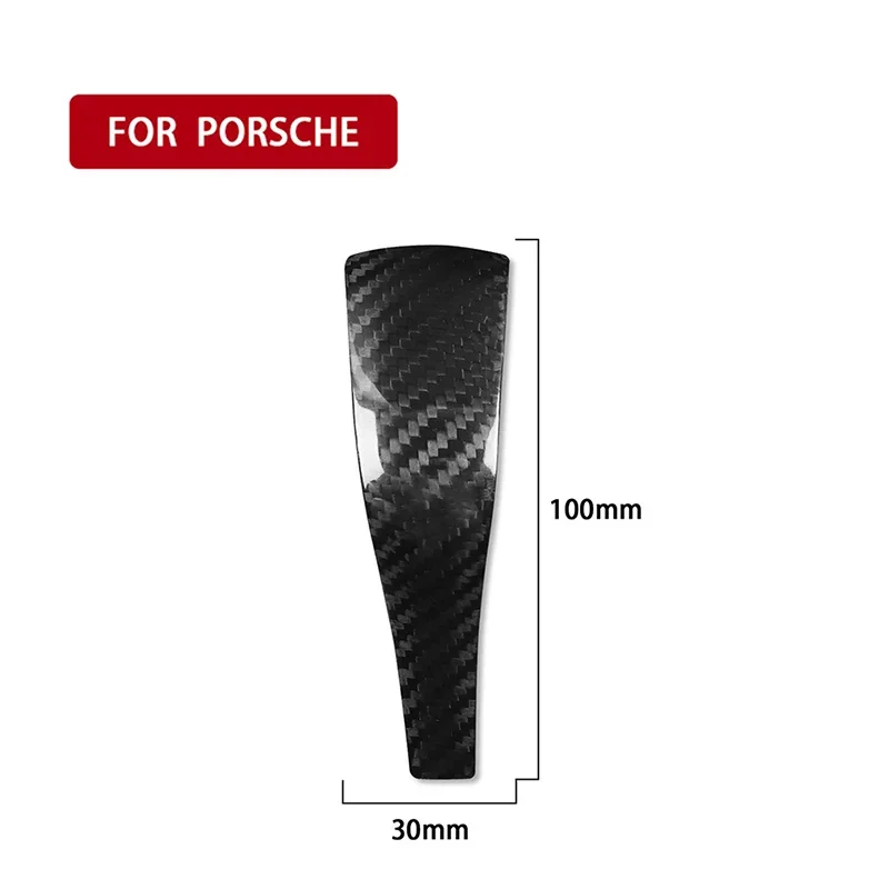 Carbon Fiber Gear Shift Knob Cover Bright Black Interior Gear Shift Lever Knob Trim Replacement for Porsche Cayenne 958 2011‑17
