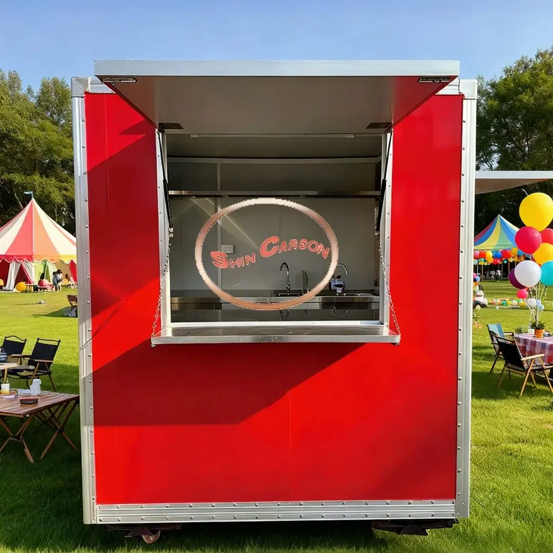 

Stainless Steel Mobile Food Trailer Commercial Kitchen Cart Fast Food Vending Truck for Catering Business
