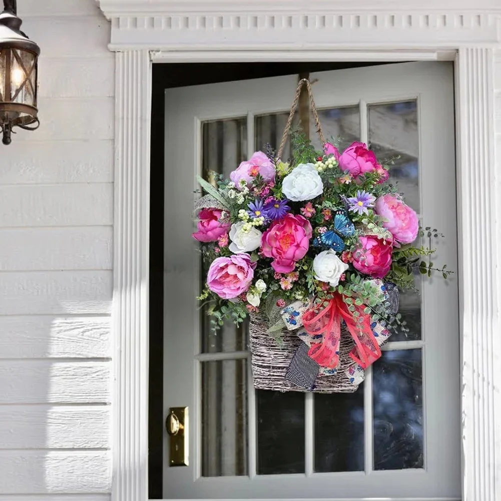Charming Summer Floral Hanging Basket -Perfect Home Decor For Every Space Hanging -Planter Basket Flower Baskets Round