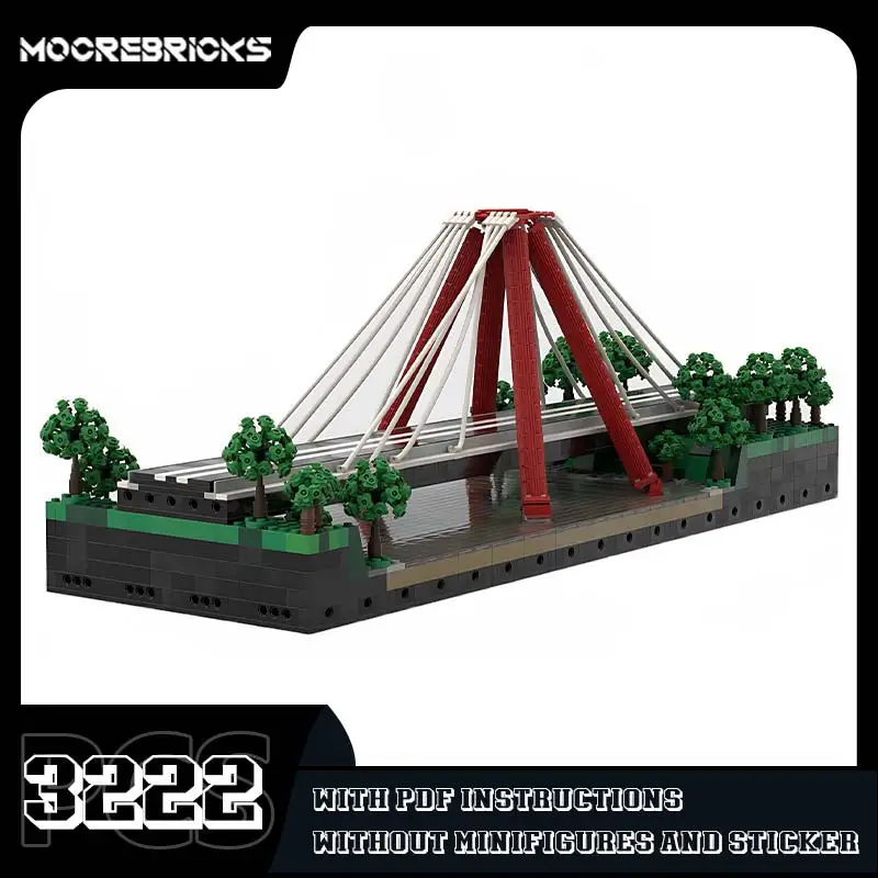 Kit de montaje de puente Modular, MOC-51925 de ladrillo, paisaje urbano, modelo creativo, bloques de construcción, juguete decorativo de escritorio, regalo para niños