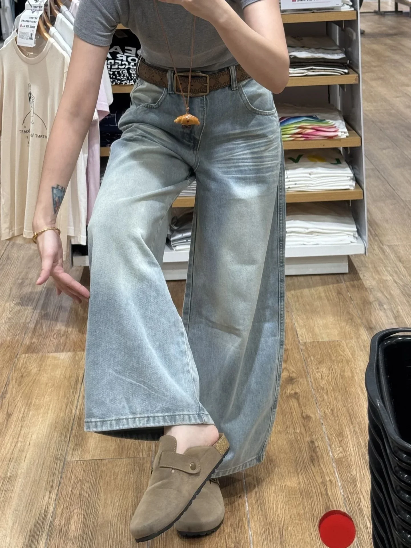 

High Waist Loose Fit Straight Leg Denim Jeans American Style Retro Women's Spring Autumn plus Size Pear Shape Body Slimming T...