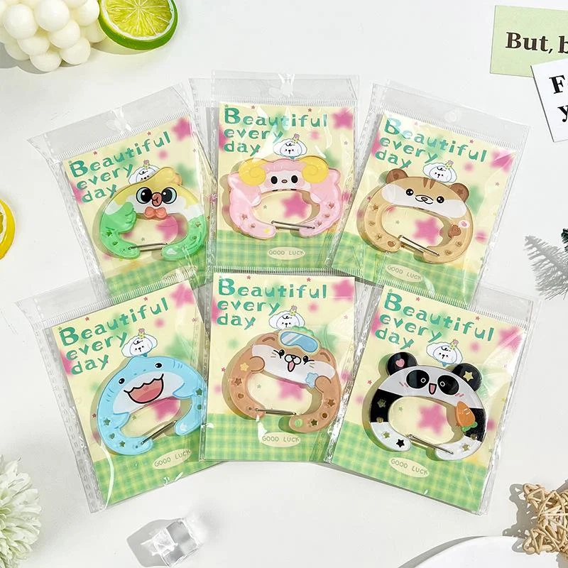 Lustiger Wanderkarabiner mit animierten Tieren, Schlüsselanhänger mit Acrylschnalle, Rucksackdekoration, Schlüsselanhänger mit mehreren Taschen