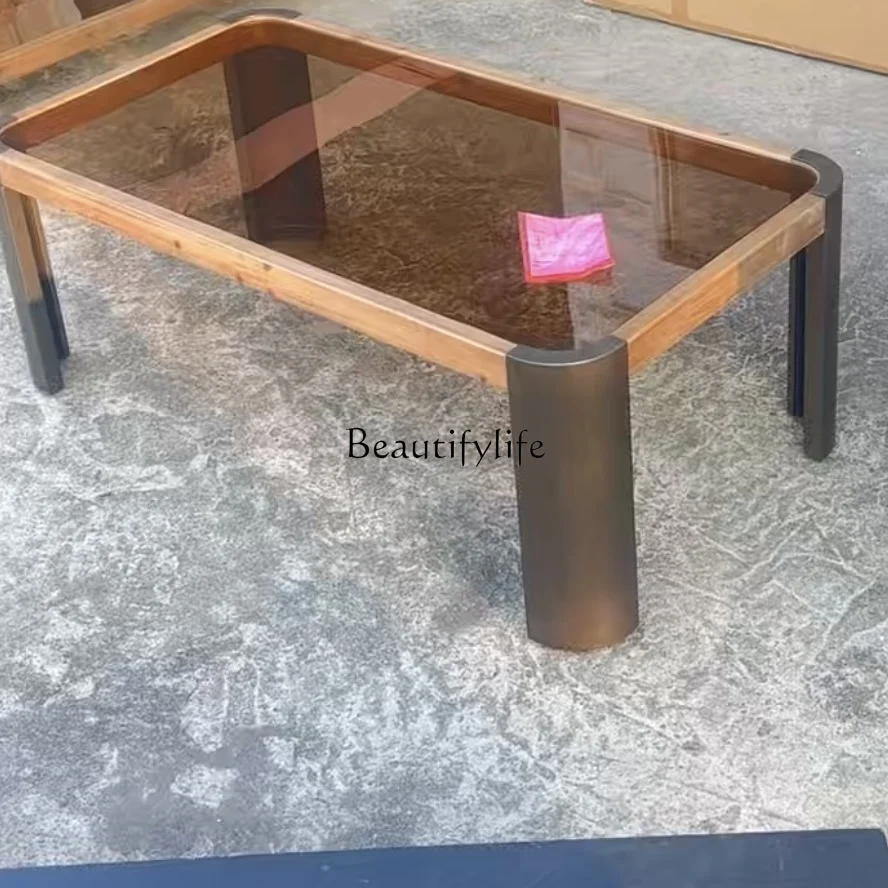 

Nordic log wind bed and breakfast studio retro two-story coffee table side table