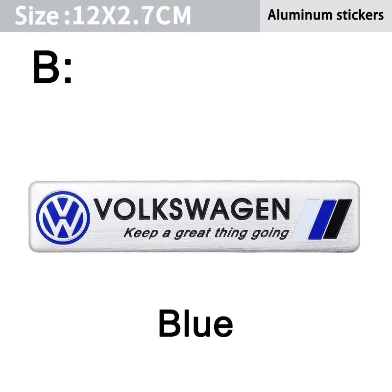 Car Aluminum Body Badge Trunk Decal Emblem Sticker For Volkswagen Rline R Polo T5 Golf 5 MK6 7 8 Passat GTD GTI Jetta T-ROC CC