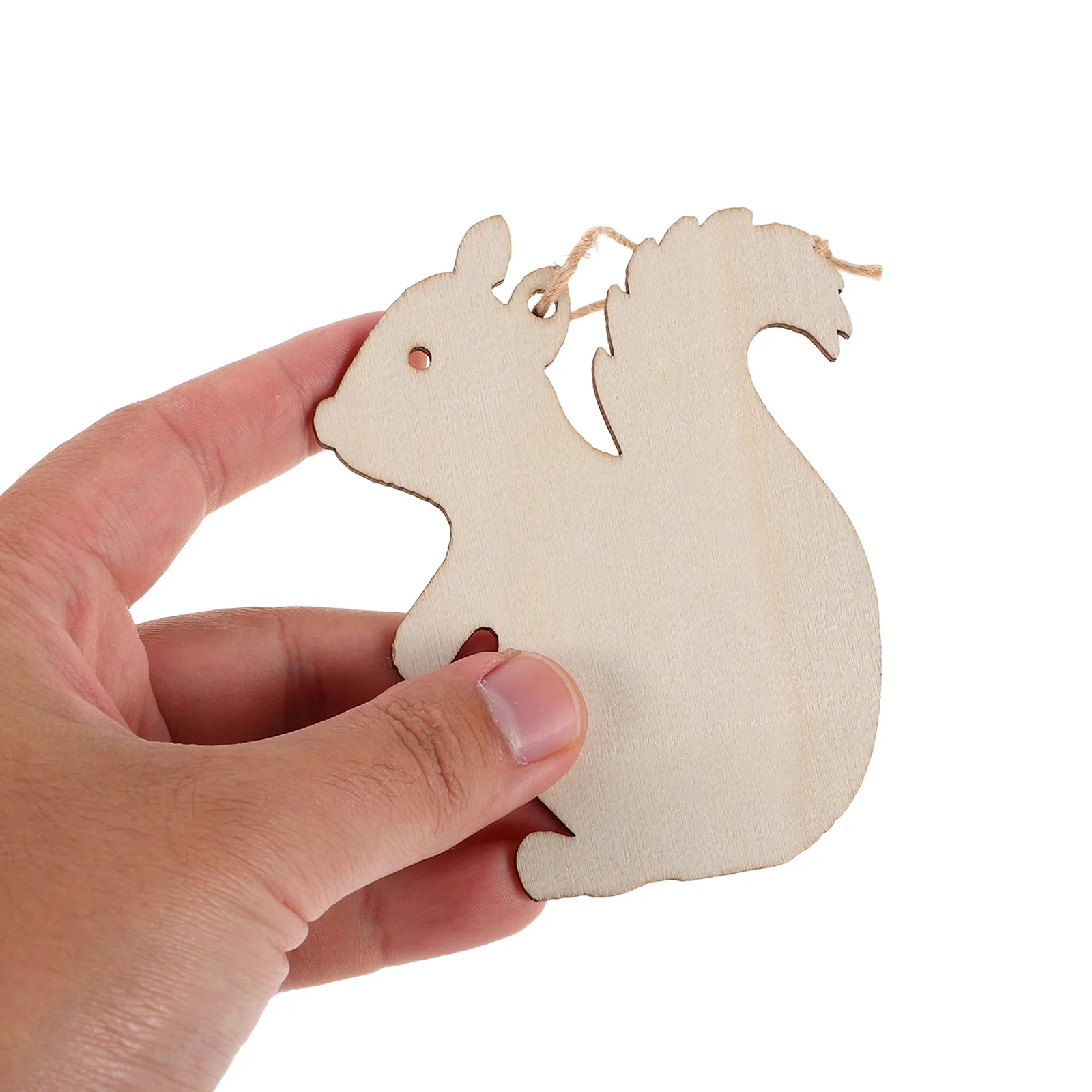 

50Pcs Wooden Squirrel Cutouts Unfinished Blank Wood Slices DIY Hanging Ornaments Christmas Birthday Decoration Craft Supplies