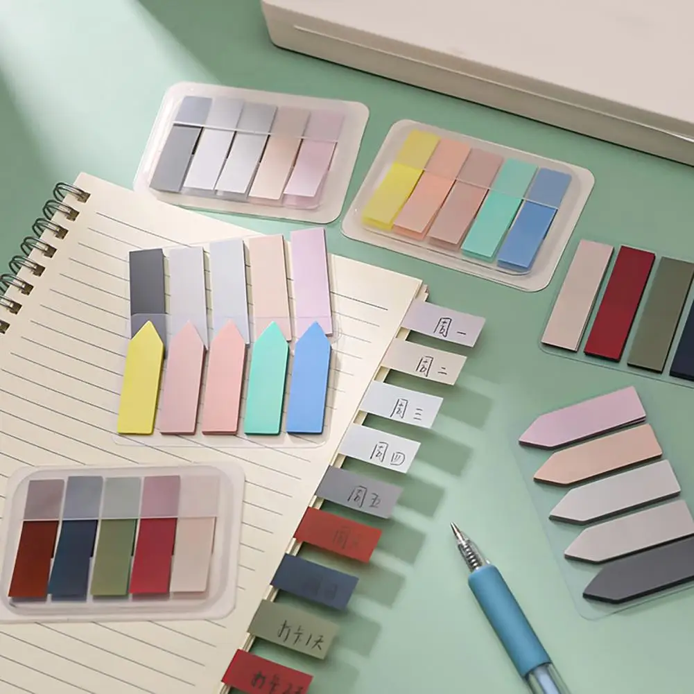 Translúcido Sticky Notes, Índice Fluorescente Sticker, Flag Tab, Morandi Sticky Notes, Essential Stationery Labels for Home
