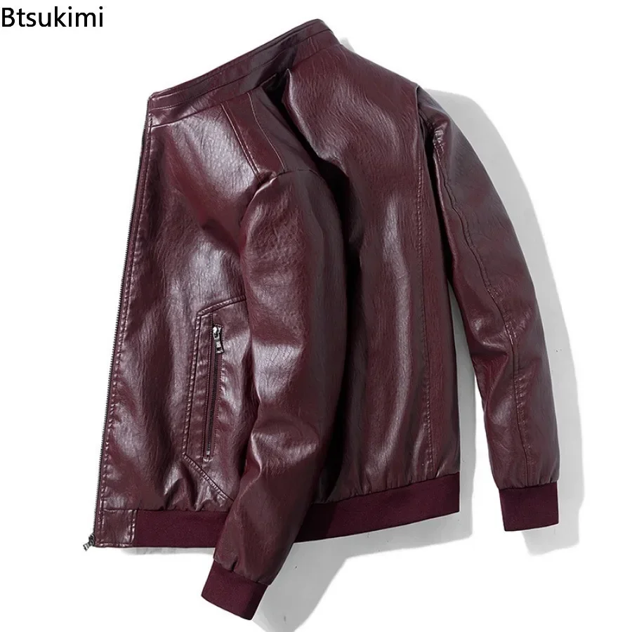 2024 Men's Leather Jacket Oversized Spring Autumn Formal Business Leather Jacket Men Trendy Loose Baseball Leather Jacket M-8XL