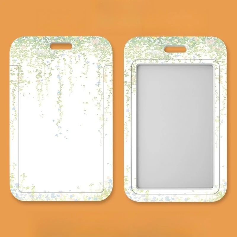 Inst Style Spring Stampe floreali Kpop Idol Card Collect Organizer Cancelleria Porta badge da donna Portachiavi Borsa porta badge carta d'identità di credito