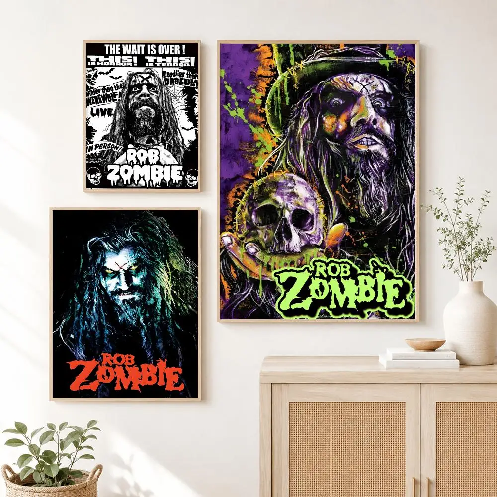 Pop Band R-Rob Zombie Art Poster Self Adhesive Wall Art Decor for Bedroom Living Room Office Home Decor Gift
