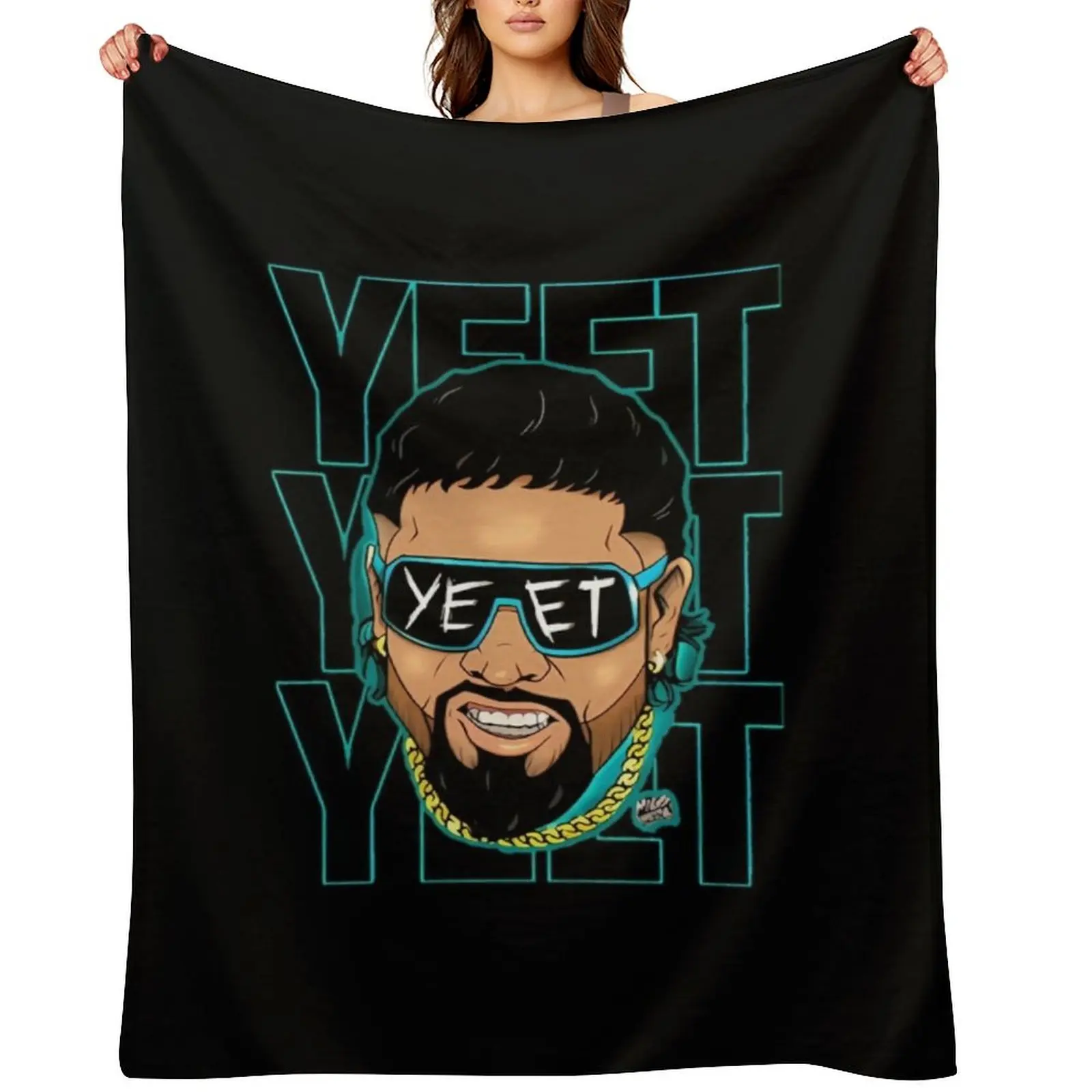 

Vintage Jey Uso Yeet Yeet Yeet Throw Blanket Picnic Hairy Travel halloween Blankets