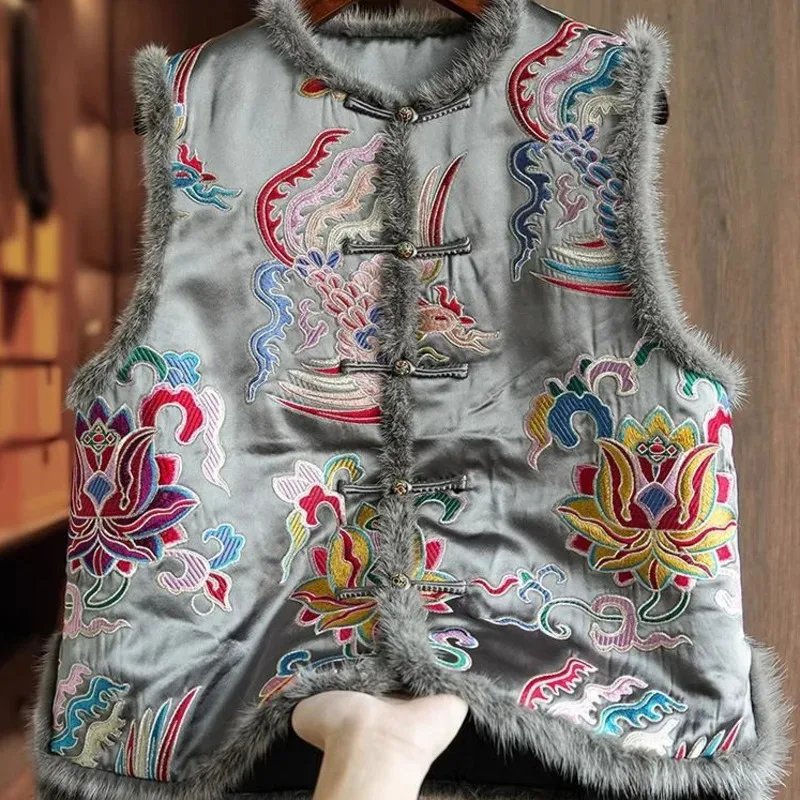 جديد M-3XL المرأة الصينية التقليدية خمر سترة أنيقة زهرة التطريز القطن الكتان القمم الشرقية تانغ دعوى AKLITGFHCX2025 #2