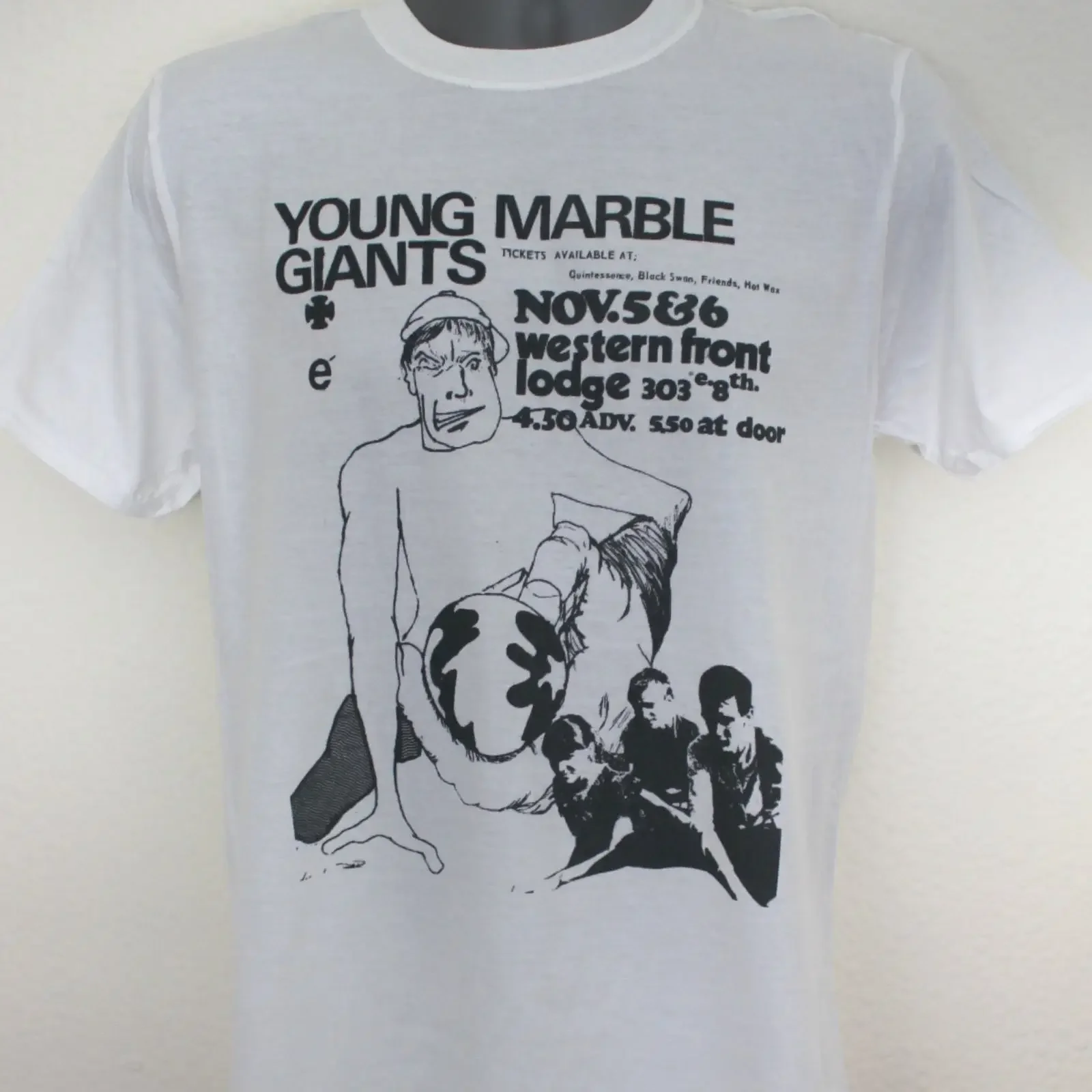 Young Marble Giants T shirt 80s gig flyer poster vintage Washed streetwear Comfortable Casual Breathable homme Versatile