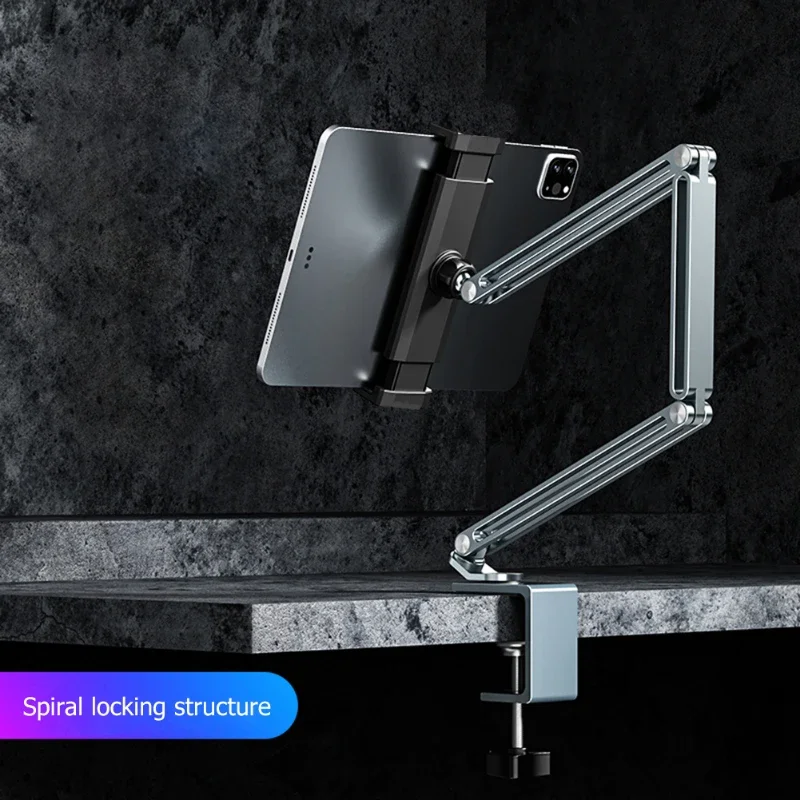 Imagem -03 - Cantilever Telefone Tablet Stand Folding Bed Desk Tablet Mount Suporte para Ipad Headboard Bracket Alumínio Braço de Rotação 12 9