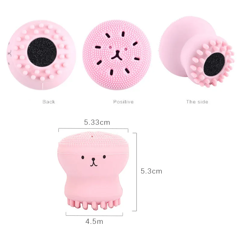 1pcs Octopus Siliconen Gezichtsreinigingsborstel Gezicht Wasborstel Reiniging Trillingen Cleanser Diepe Porie Huid Massager Gereedschap