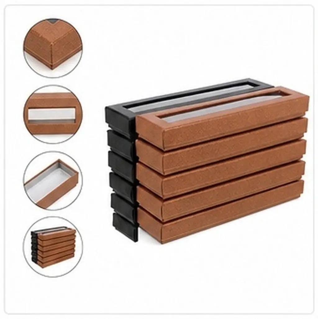 12Pcs Paper Pen Storage Case Transparent Window Pen Display Holder Organizer for Gift Business Birthday Souvenir Office Use