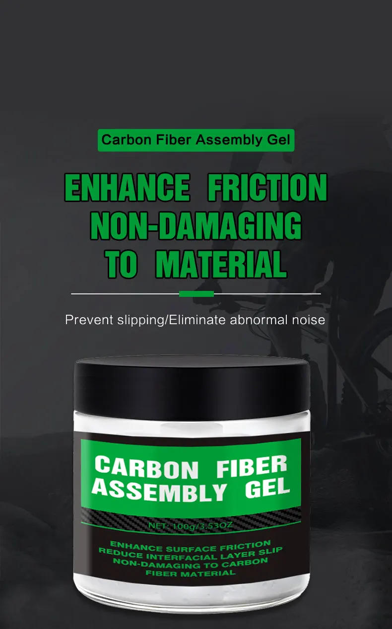 Carbonfaser-Montagegel, rutschfeste Schmierpaste, verbessert die Reibung, geeignet für Lenker und Sattelstützen, passend für alle Fahrradtypen – Detail 1
