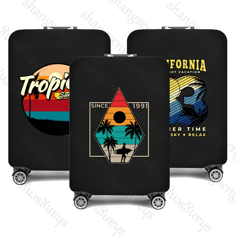 California Tropical Travel Travel Luggage Cover Elastic Suitcase Trolley Protector Cover dust cover Suitcase Case For 18-32