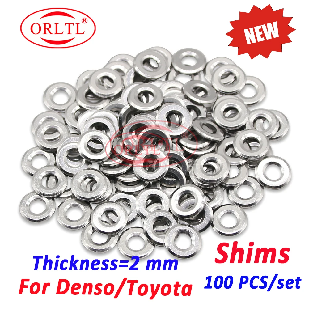 100 PCS 23670-0L050 Common Rail Injector Nozzle Washer 2mm Fuel Injection Heat Shield Rings for Denso Toyota Hilux 095000-6250