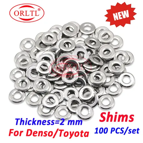 100개 23670-0L050 커먼 레일 인젝터 노즐 와셔 2mm 연료 분사 히트 실드 링 Denso Toyota Hilux 095000-6250용