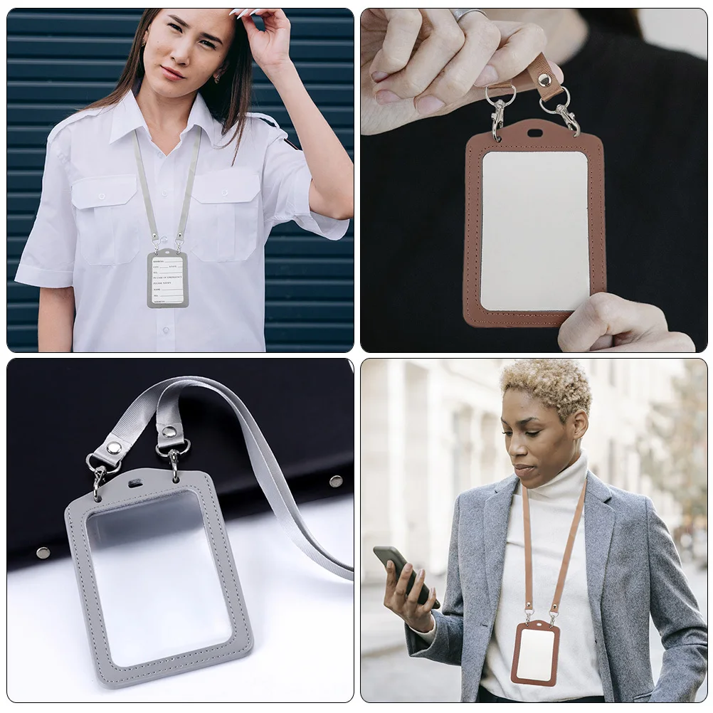 

2Pcs Work Badge Holder Clear Protective Sleeves Card Covers Organize Game Card Storage Badge Holder