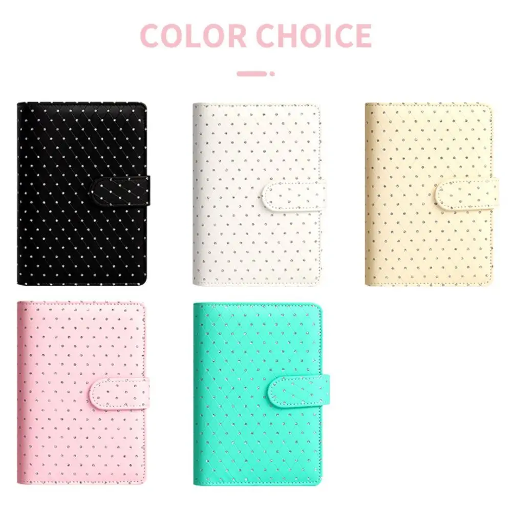 Rainstone Patterned Cover Money Saving Binder 6-Ring Compact Savings Challenges Book Tear Resistant PU Leather