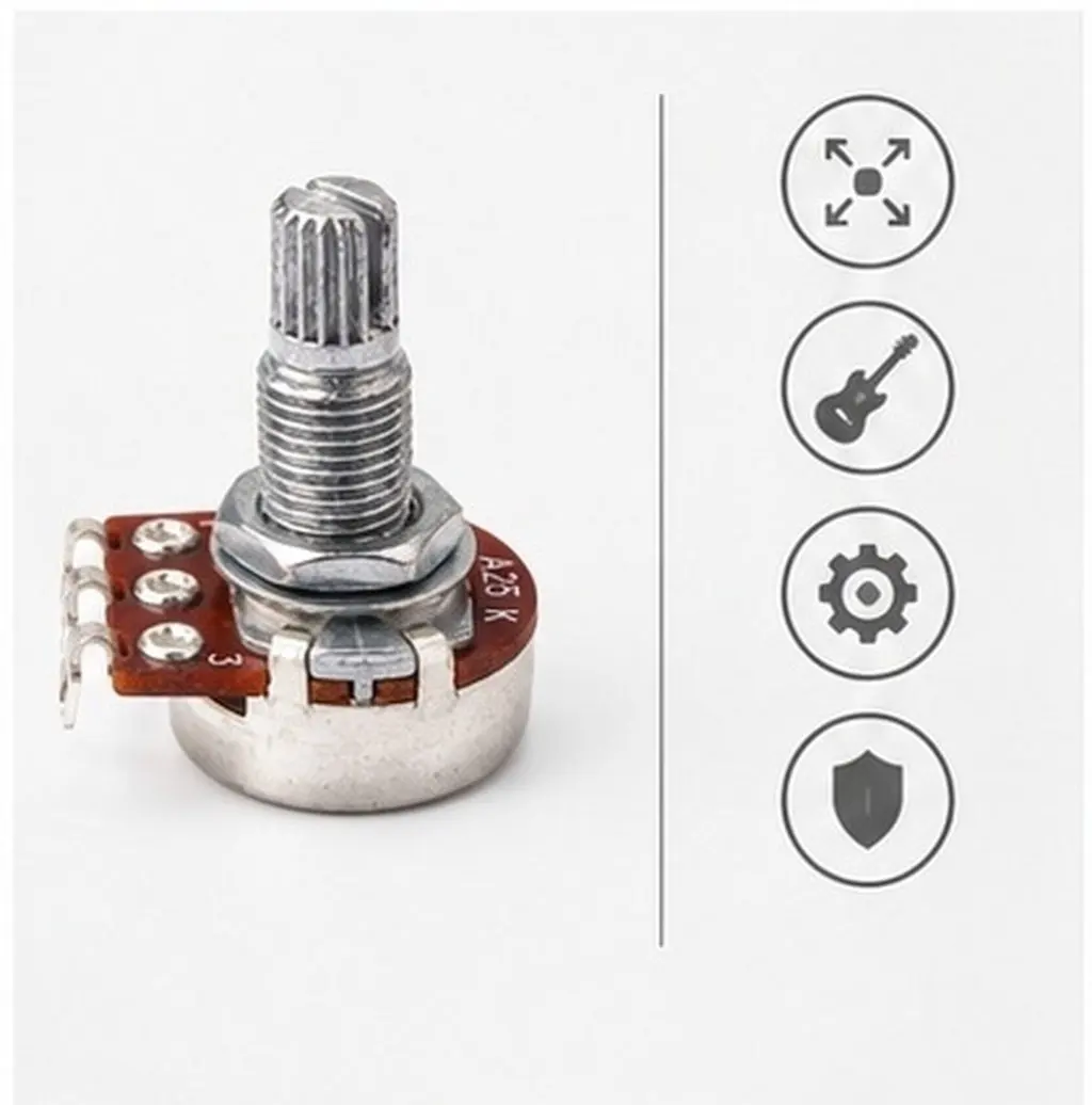 A25k Ohm Mini Potentiometer for Guitar and Bass Volume Tone Controls 18Mm Shaft Premium Build Long Service Life Portable