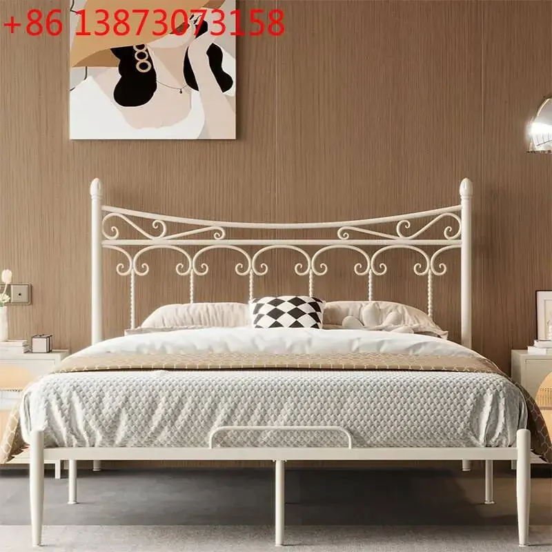 Elegant Metal Bed Frame with Thicken Steel Tube Modern Durable Mattress Base Home Bedroom Bases for Beds Classic Mattress Pallet