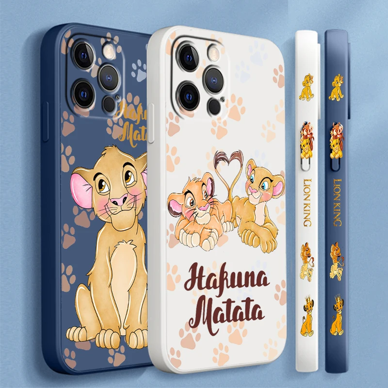 

Disney Lion King Cartoon Cool Liquid Left Rope For Apple iPhone 15 14 13 12 11 XS XR X 8 7 SE Pro Max Plus Mini Cover