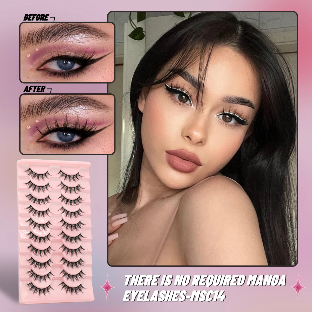 GROINNEYA 5/10 par rzęs 3D sztuczne rzęsy puszyste miękkie rzęsy Manga delikatne naturalne realistyczne przedłużanie rzęs