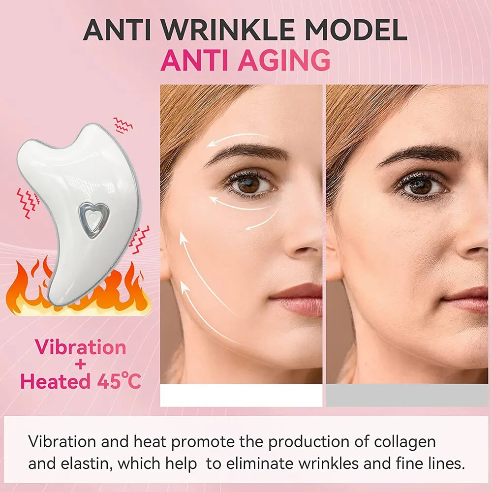 Điện sưởi ấm gua SHA mặt massager EMS Microcurrent mặt cạo công cụ chống nếp nhăn đôi cằm da mặt nâng thiết bị