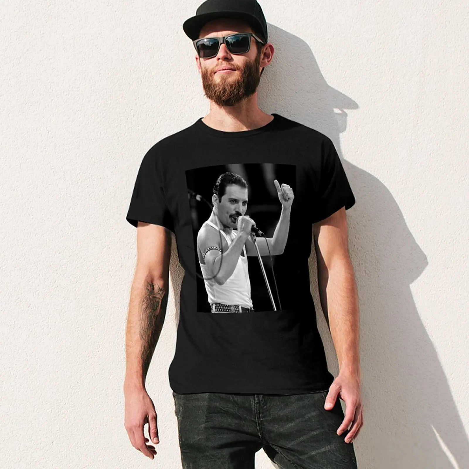 Singer Freddy Mercury T-Shirt customs design your own croswit shirt man anime clothes fitted t shirts for men