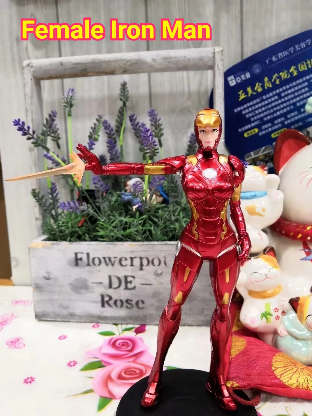 Avengers Anime Figure, Female Iron Man MK8 Pepper Potts Rescue, Boxed Collectible Action Figure