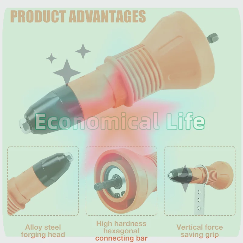 

Набор электрических адаптеров для заклепочника 2,4 мм/3,2 мм/4,0 мм/4,8 мм, бытовой многофункциональный инструмент для заклепок