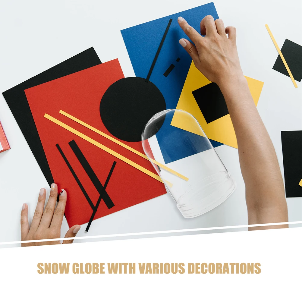 

6pcs Christmas Diy Snow Globe Plastic Snow Globe With Bottom Clear Empty Globe With ScrewOff Cap For Xmas Craft Present Ornament