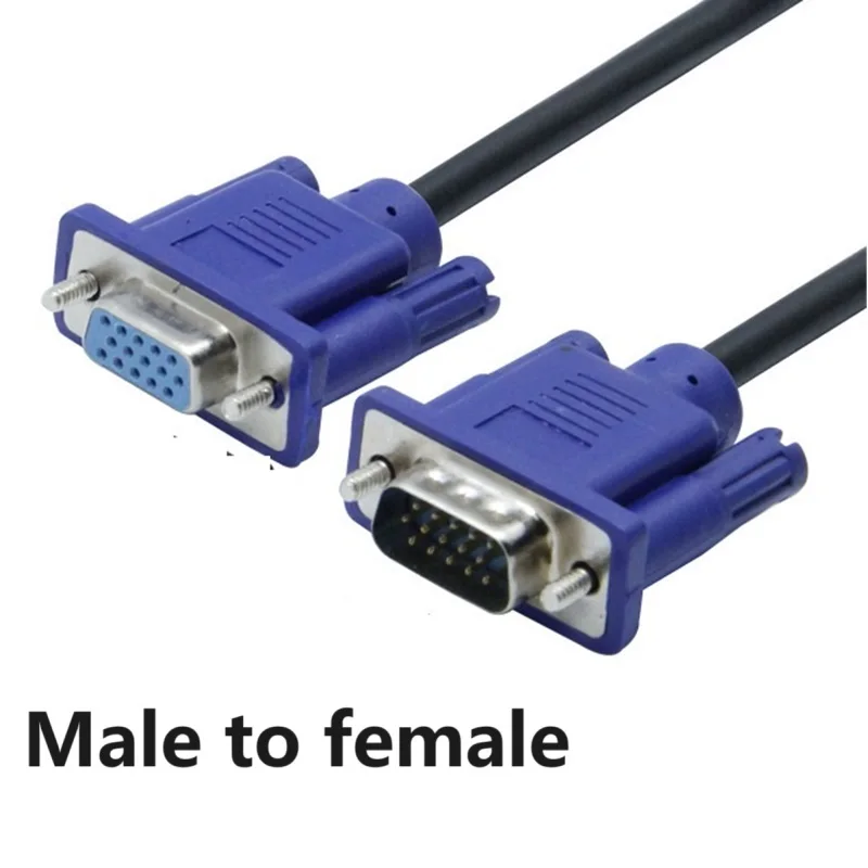 0.5m 1.5m 3m 15 Pin VGA Extension Cable VGA To VGA Male To Female Converter Cable for Computer Monitor Projector PC TV Adapter