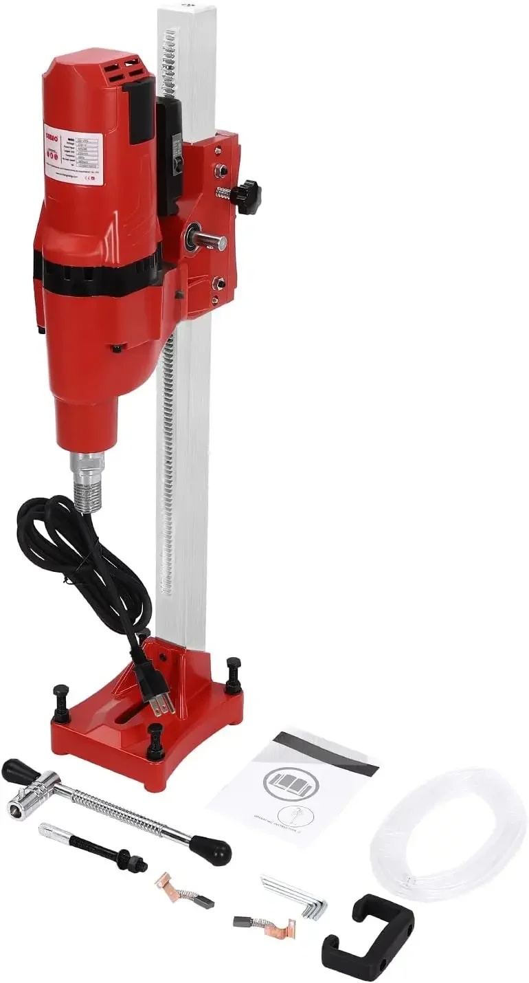 

10" Diamond Core Drill Machine 4250w, 500rpm Wet Concrete Core Drill Rig, with Stand, Depth Control & Safety Clutch, for Reinfor