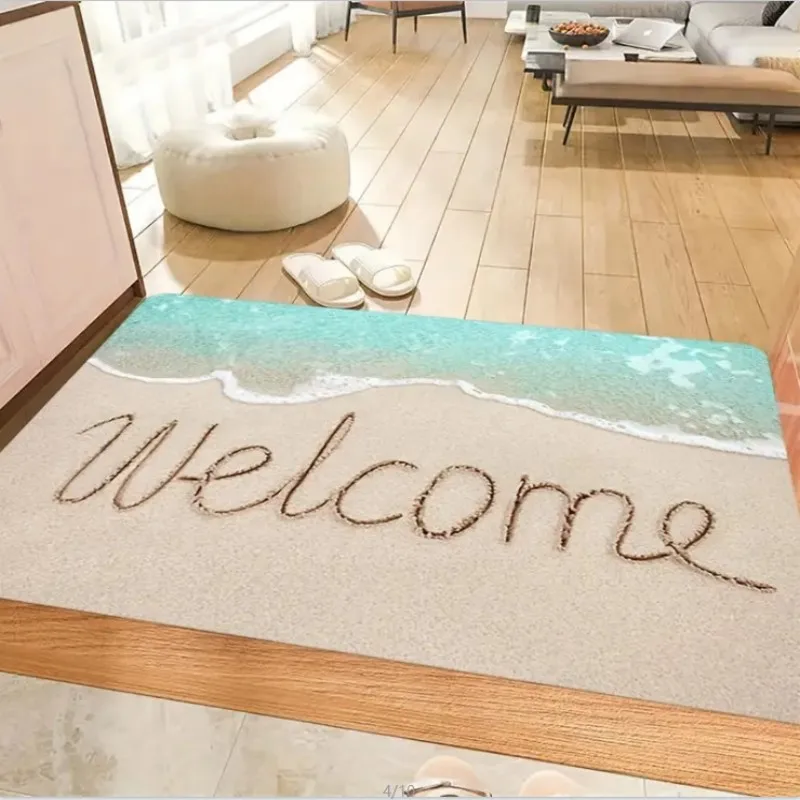 VIKAMA Indoor Outdoor Floor Mat 3D Stereoscopic Koi Fish Pattern Entryway Entrance Bathroom Anti-Slip Water Absorbent