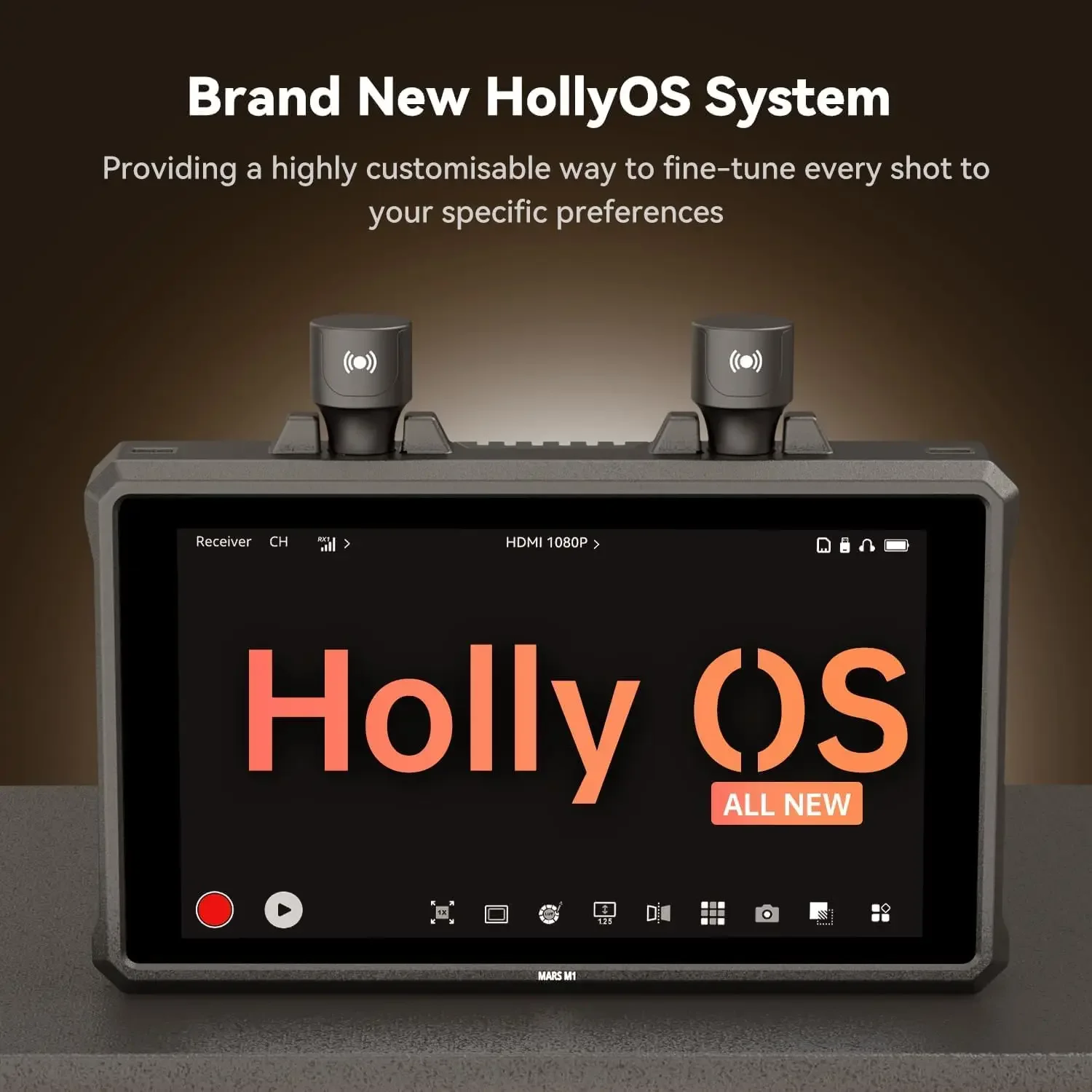 NEW.Hollyland Mars M1 Enhanced Wireless Transmitter & Receiver & Monitor, 3-in-1, SDI Wireless Video Transmission System