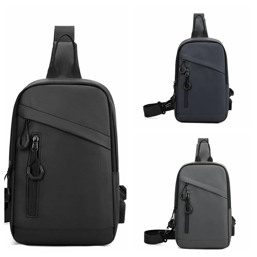 

Casual Side Sling Men Chest Bag Oxford Solid Color Male Shoulder Bag Handbag Sports Bag Phone Crossbody Bag Male