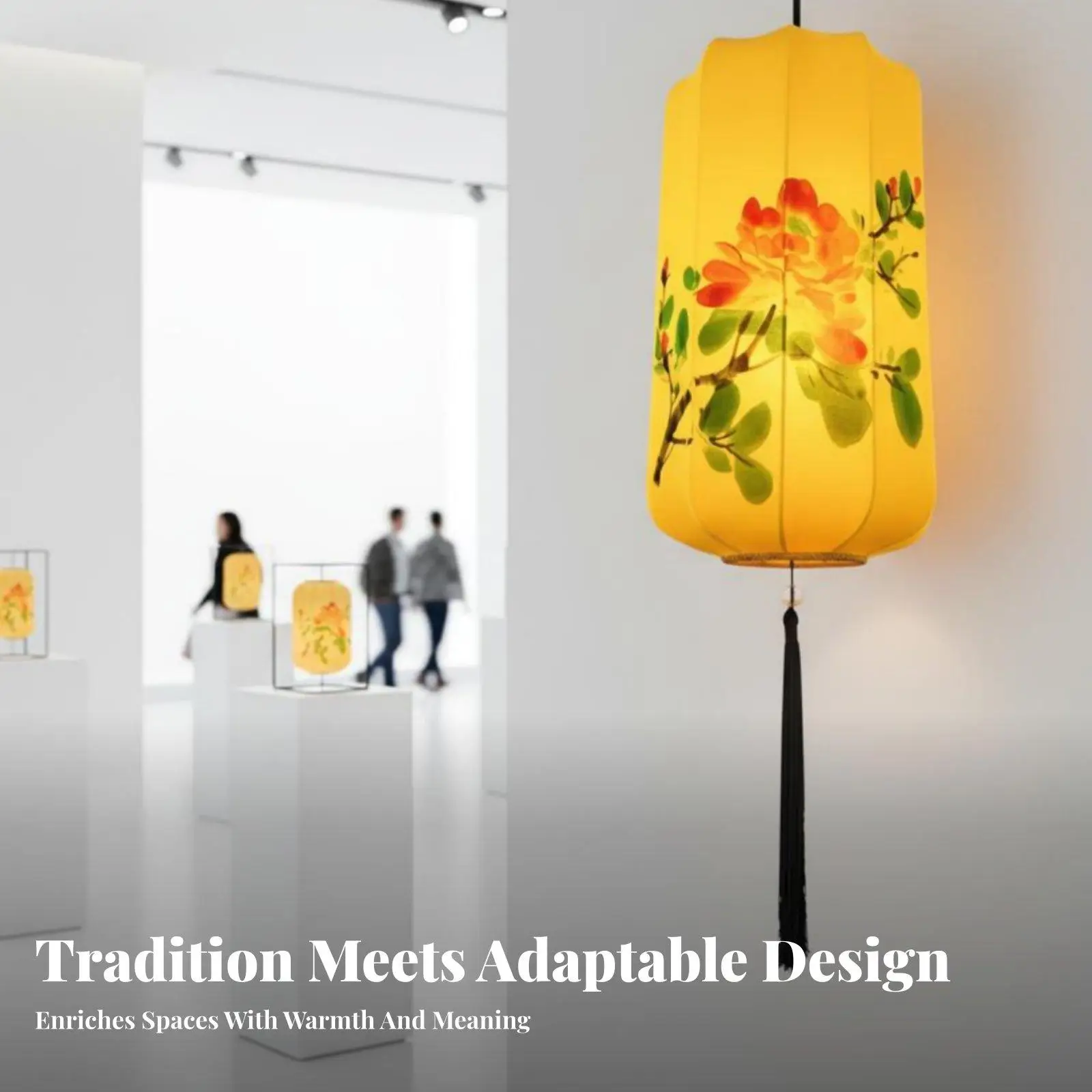 Decorative Fabric Lantern Classic Handcrafted Pendant Light for Wedding Festival and Home Use