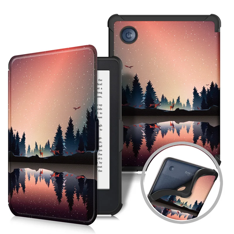 For Kobo Clara BW Case Hoesje Fashion Painted Flip Magnetic Cover For Capa Kobo Clear Clara Colour 2e bw 6 inch Case Sleep/Wake