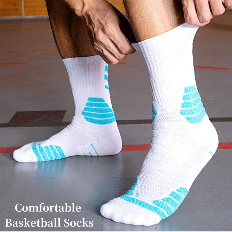 

Professional Basketball Men's Sports Long Socks Cotton Thick Sweat Absorbent Towel Bottom Running Anti-slip Wear-resistant