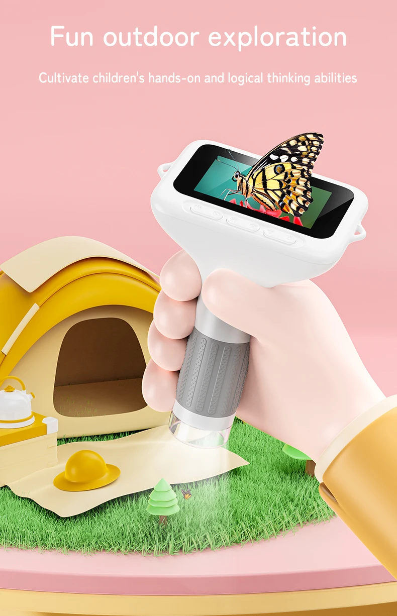 Kids Handheld Microscope - Portable STEM Science Exploring Kit