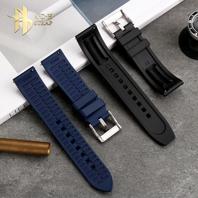 Correa de reloj Universal de goma flúor para Citizen Blue Angel I y II AT8020 JY8078, correa de silicona suave e impermeable