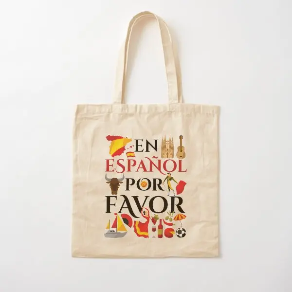 Regalos para profesores de español en español, bolso de lona Por Fav Plf, bolso de mano Unisex, bolso de tela para mujer, bolso de mano para comestibles, moda informal estampada
